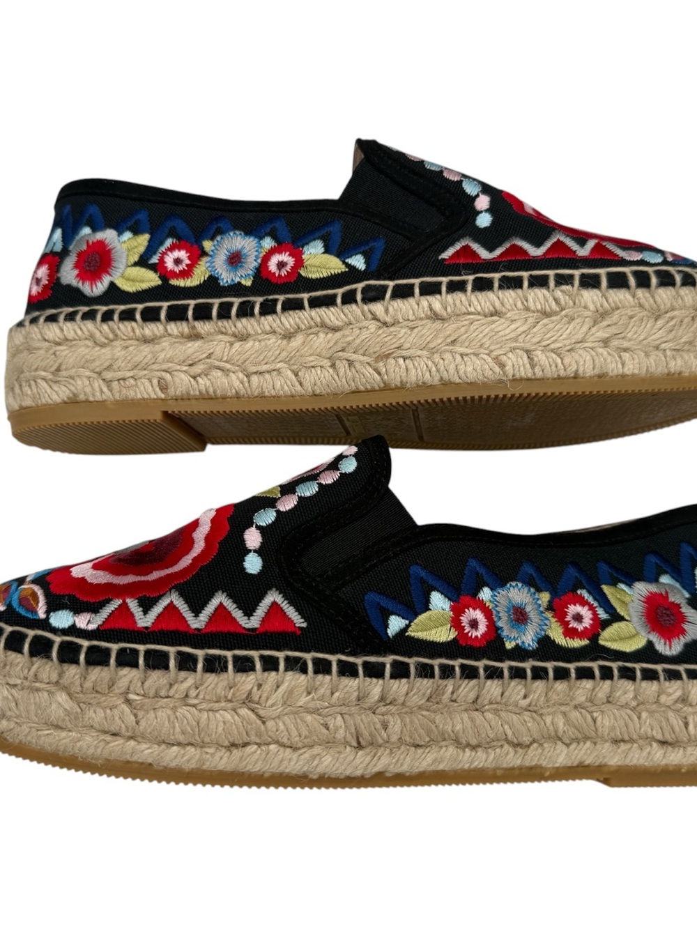 Johnny Was Isaac Peacock Embroidered Slip-On Espadrilles - Women's Size 39 (8) - Picture 15 of 17